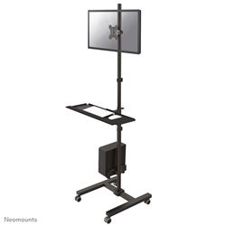Neomounts by Newstar Mobile Work Station Floor Stand for monitor (10"-32"), keyboard, mouse & PC - Black			